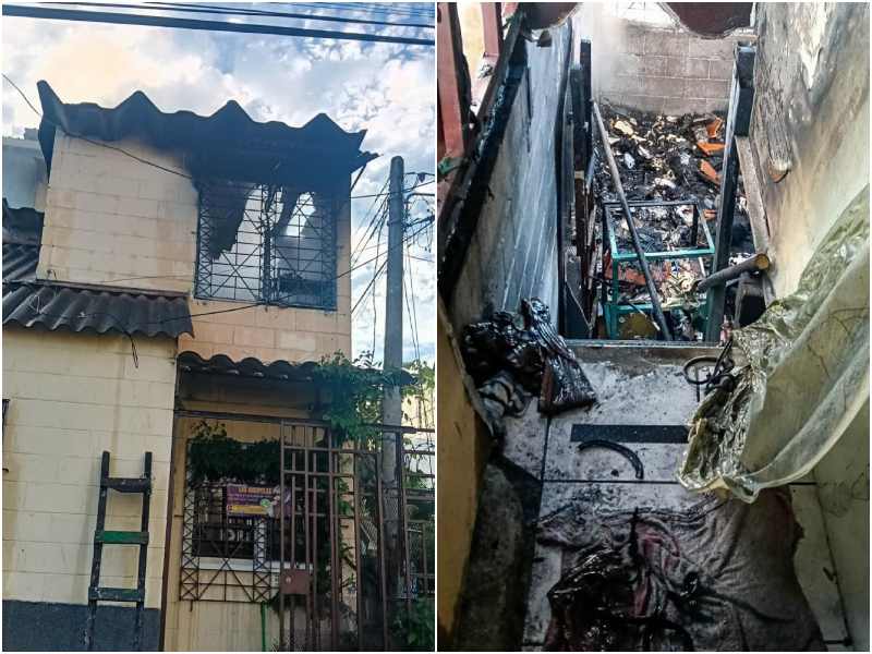 La vivienda afectada con pérdidas materiales por un incendio. Foto EDH / Cortesía.