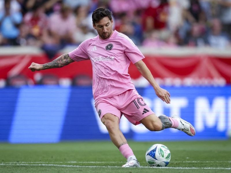 Leo Messi, en un calentamiento del Inter Miami. Foto: EDH AFP