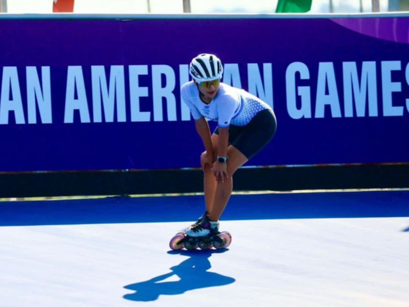 La patinadora Ivonne Nóchez, en entreno en Asunción 2025, para los Panamericanos Jr. Foto: Cortesía Indes