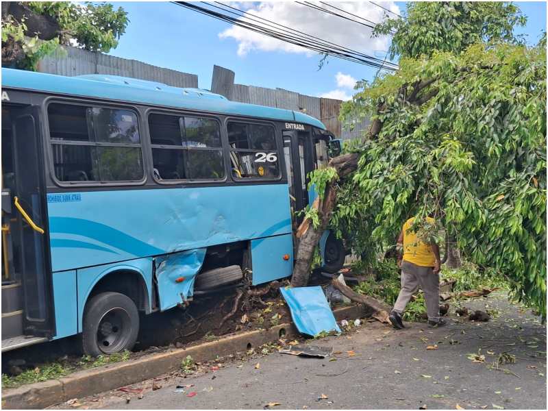 Así quedó la buseta tras el percance vial. Foto / D. Cañenguez