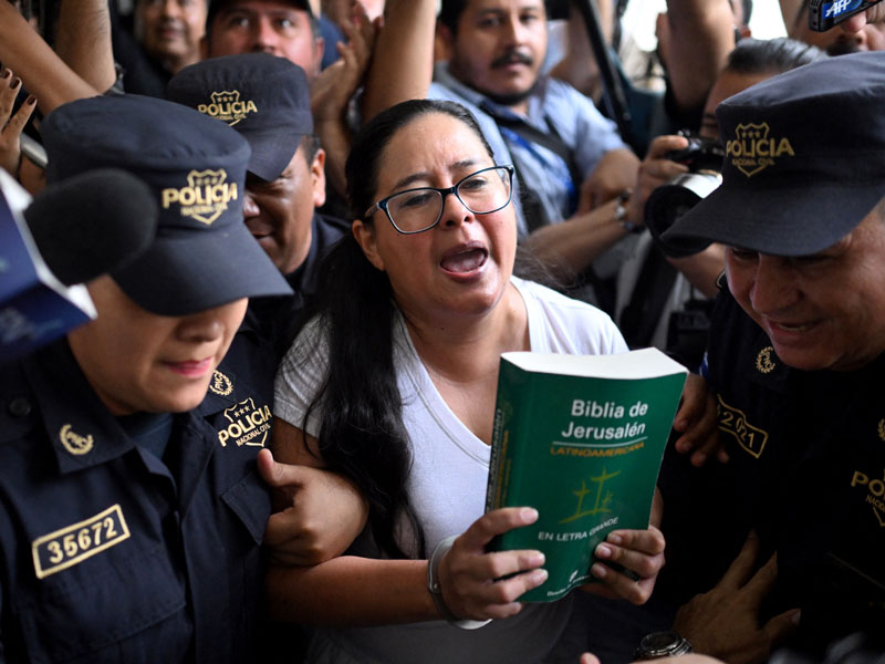 Audiencia inicial caso Ruth Eleonor López. Foto EDH / AFP