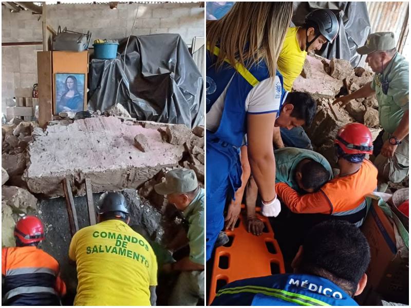 Momento en que la víctima es rescatada. Foto / Cortesía