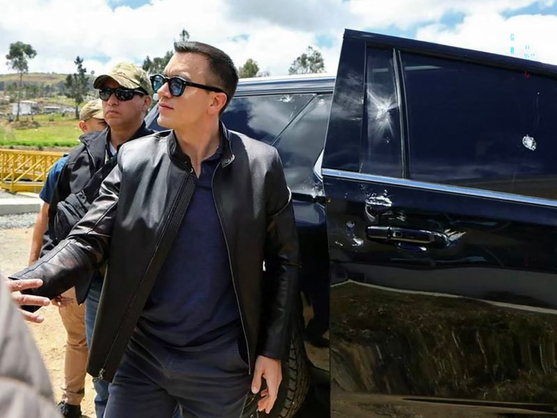 Ataque caravana presidente Ecuador Daniel Noboa