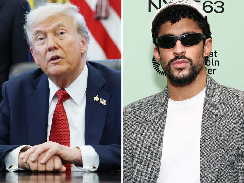 Donald Trump (i) y Bad Bunny