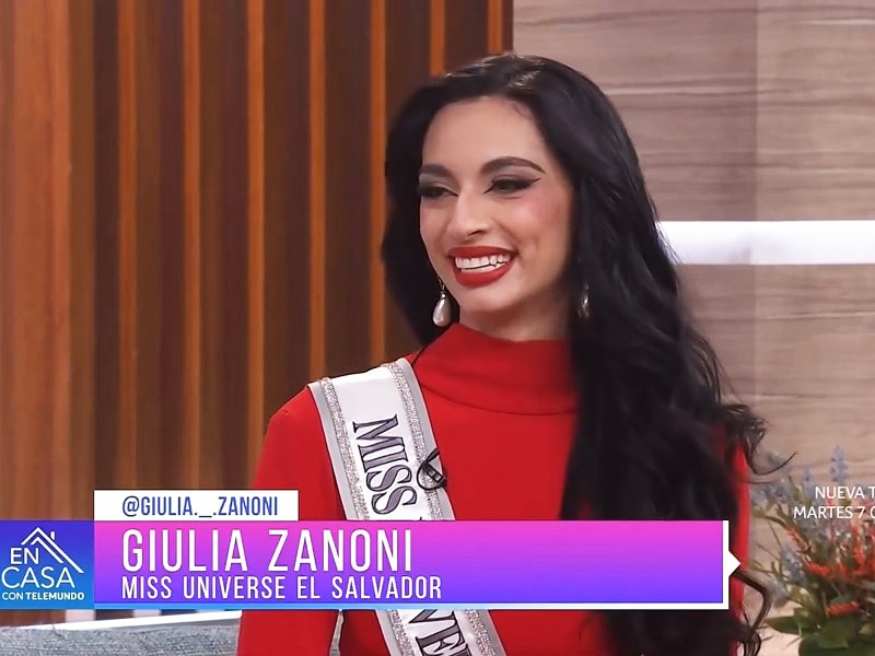 Giulia Zanoni, Miss Universo El Salvador, en Telemundo