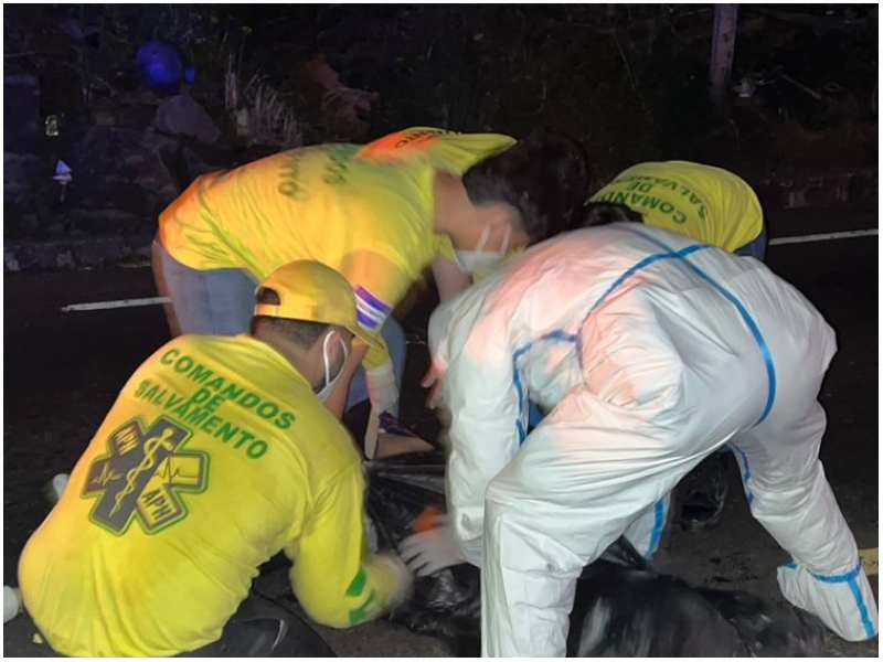Un hombre muerto en un accidente ocurrido en Sonsonate. Foto / Cortesía Comandos.