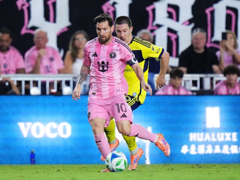 El argentino Leo Messi, en partido del Inter Miami ante el Nashville SC. Foto: EDH AFP
