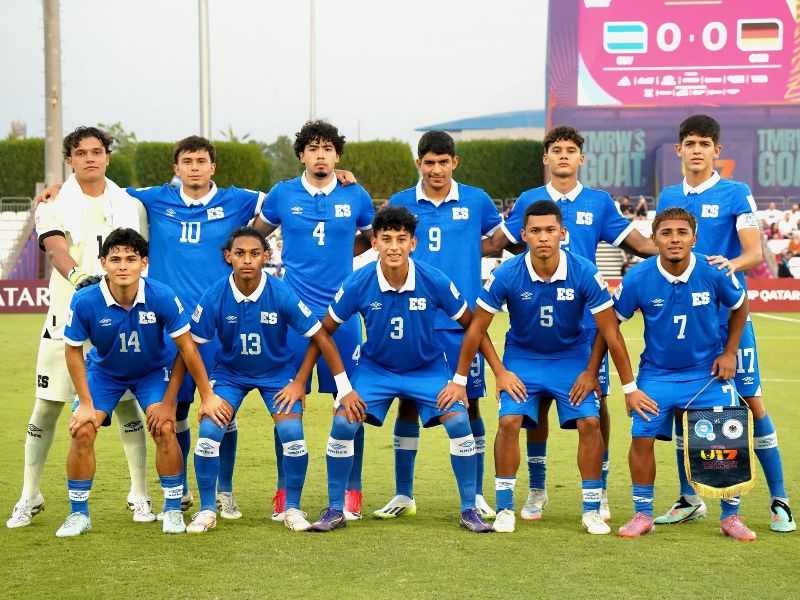 El inicial de la Sub 17, en el partido ante Alemania, por el Mundial de Qatar 2025. Foto: Cortesía Fesfut/LaSelecta