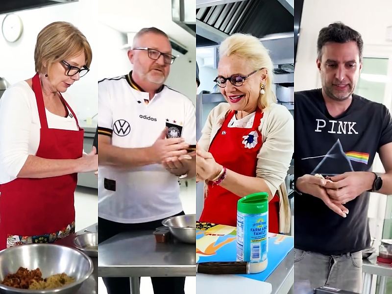 Embajadores hacen pupusas en El Salvador