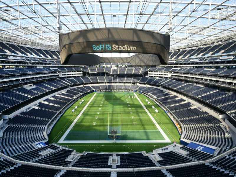 Panorámica del SoFi Stadium de California, una de las sedes del Mundial. Foto: EDH AFP