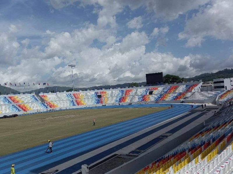 Estadio "Mágico" González, sede de la final del Apertura 2025. Acá, para los Juegos C.A. de San Salvador 2023. Foto: EDH Varinia Escalante