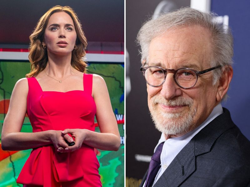 Emily Blunt y Steven Spielberg
