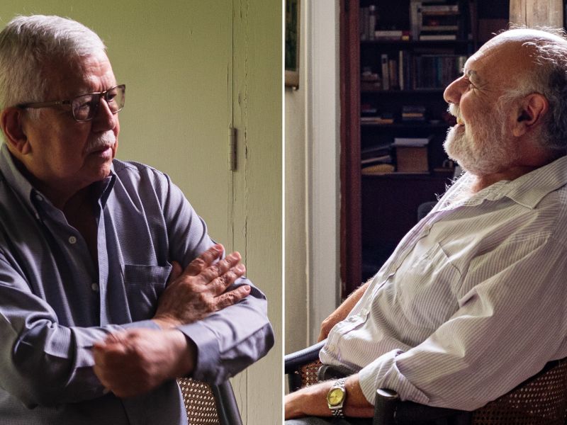 El pintor Roberto Galicia y el director orquestal German Cáceres