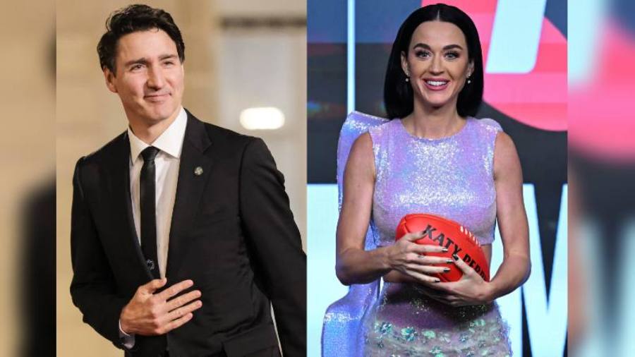 Cantante Katy Perry y ex primer ministro canadiense Trudeau oficializan su relación. Foto: EFE