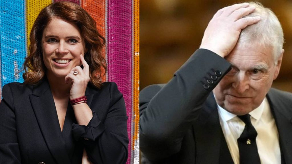 Príncipe Andrés y su hija y la princesa Eugenia.