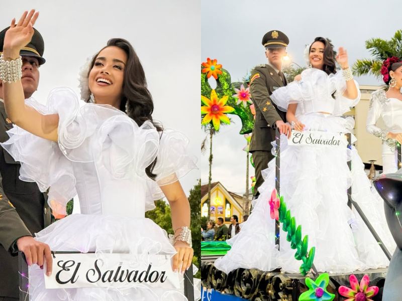 Valeria Amaya vestida de volcaneña en el Reinado Internacional del Café en Colombia