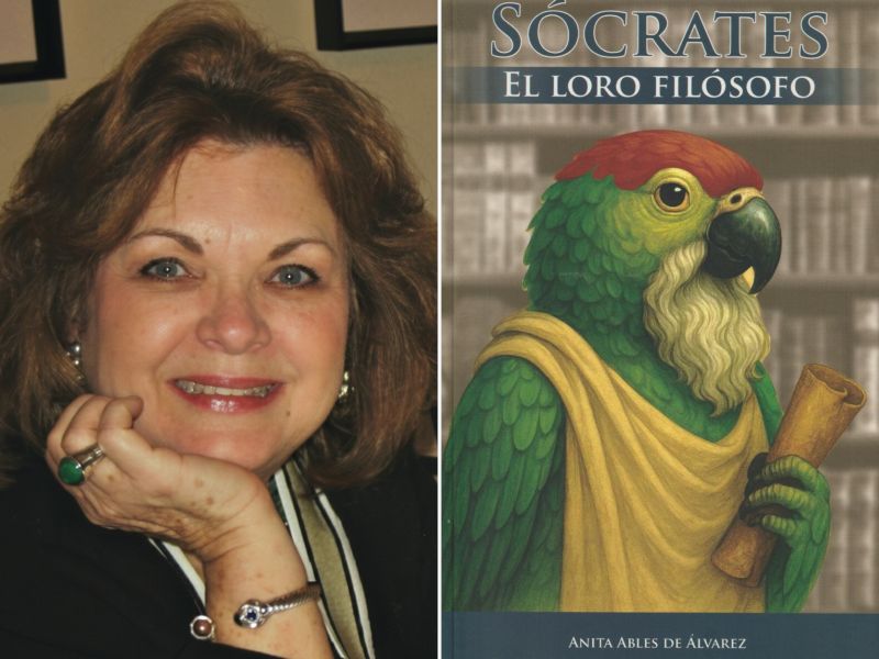 Anita Ables de Alvarez lanza su libro "Sócrates, el loro filósofo"