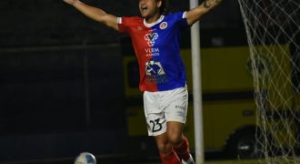 El atacante de FAS, Dustin Corea, festeja el 3-1 sobre Alianza. Foto: Cortesía Carlos Godoy
