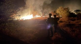 Varias instituciones participaron para controlar el incendio registrado en el distrito de Acajutla. Foto EDH/Cortesía