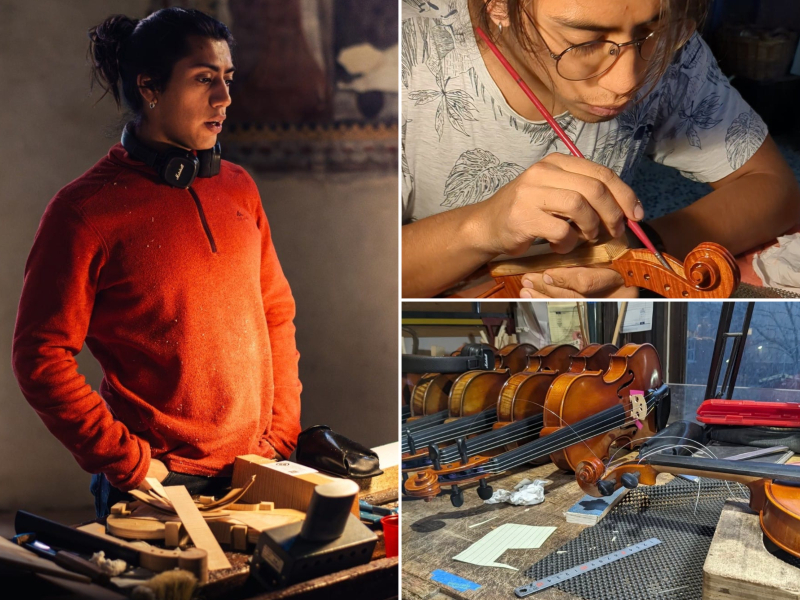 Diego Carranza, estudiante lutier en Italia hijo de migrantes salvadoreños