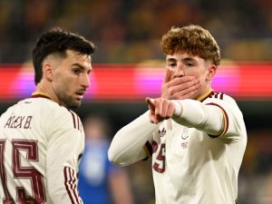 Jugadores de España en un partido amistoso