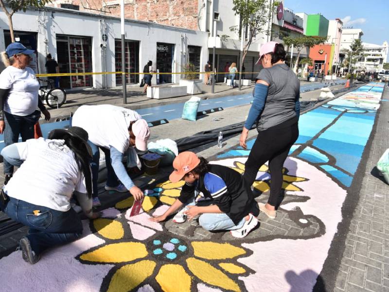 Alfombras-Semana Santa- Centro Histórico-Trabajos- Viernes- Santo Entierro