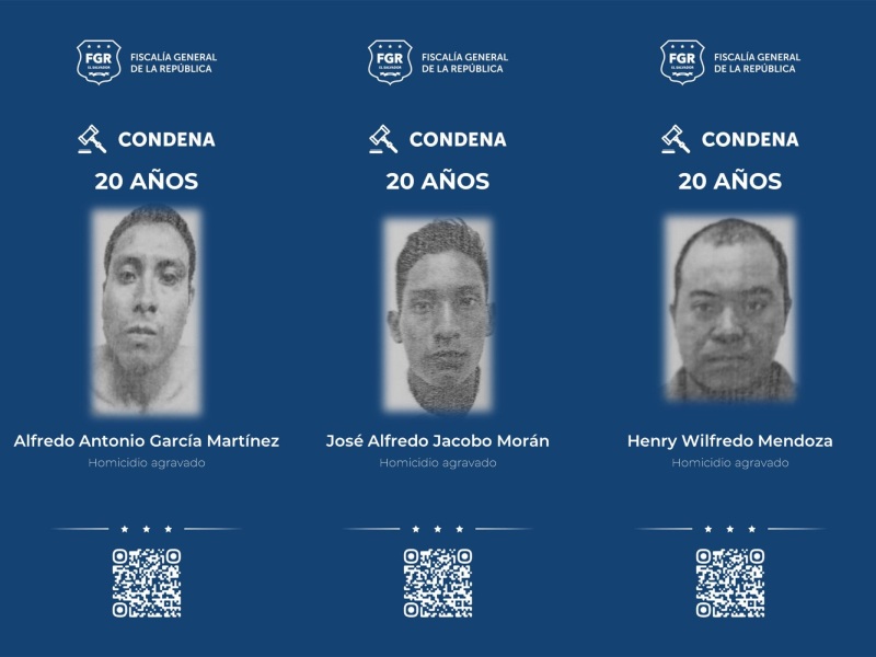 La FGR publicó las fotografías de parte de los sujetos que fueron condenados. Foto EDH/Cortesía