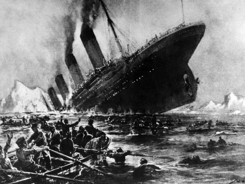 Ilustración del naufragio del Titanic