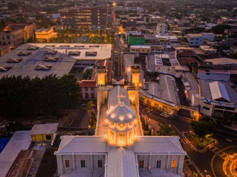 Imagen aérea del Centro Histórico. Foto EDH/Cortesía Secretaria de Prensa de la Presidencia.
