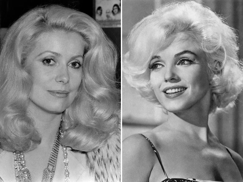 Actrices Catherine Deneuve y Marilyn Monroe