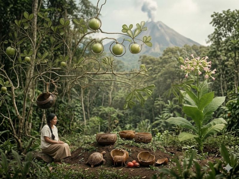 Imagen ilustrativa sobre el origen nahua-pipil de la planta del tabaco