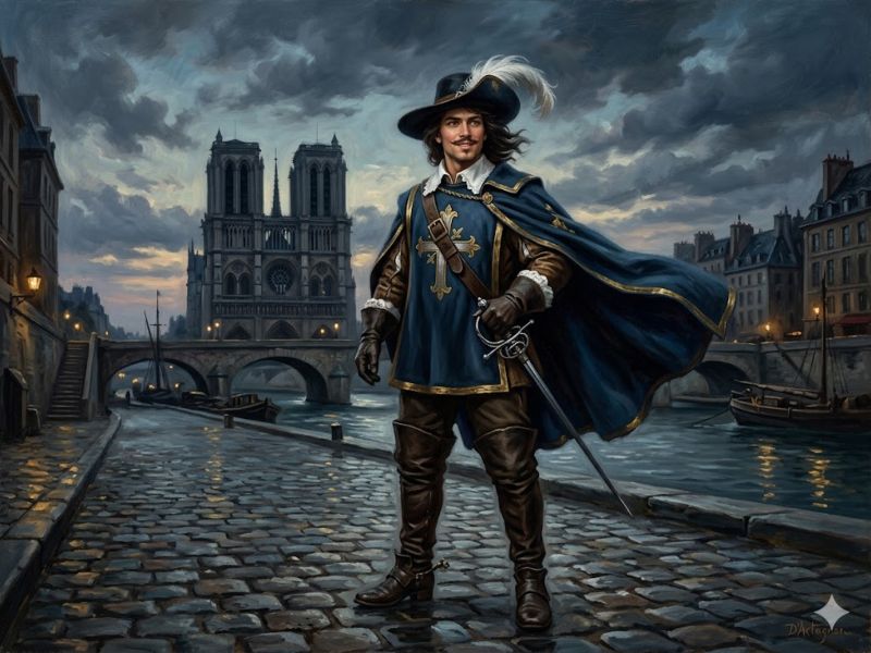 Mosquetero frances d'Artagnan, creado por Alejandro Dumas