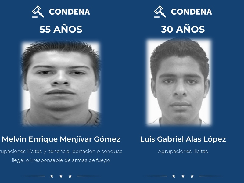 Condenas Pandillas diversos crímenes