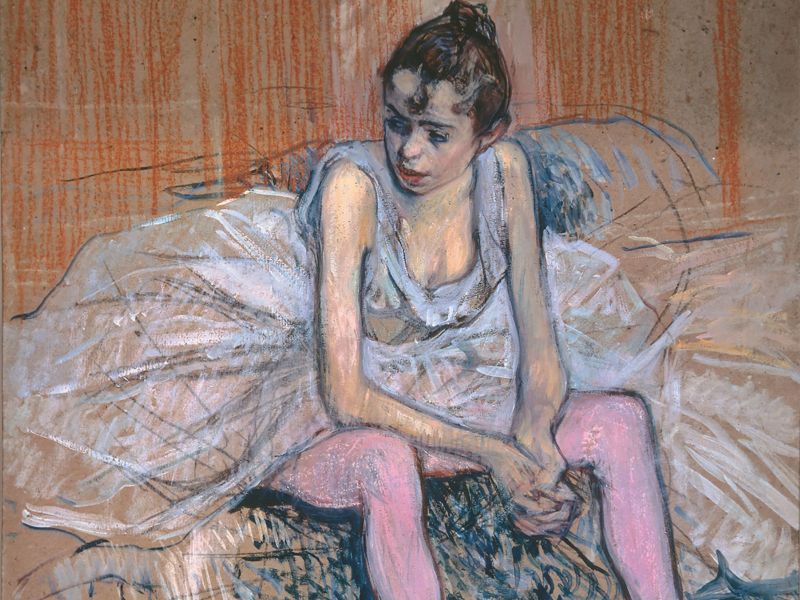 "Danseuse assise aux Bas de roses" de Toulouse Lautrec (1890)