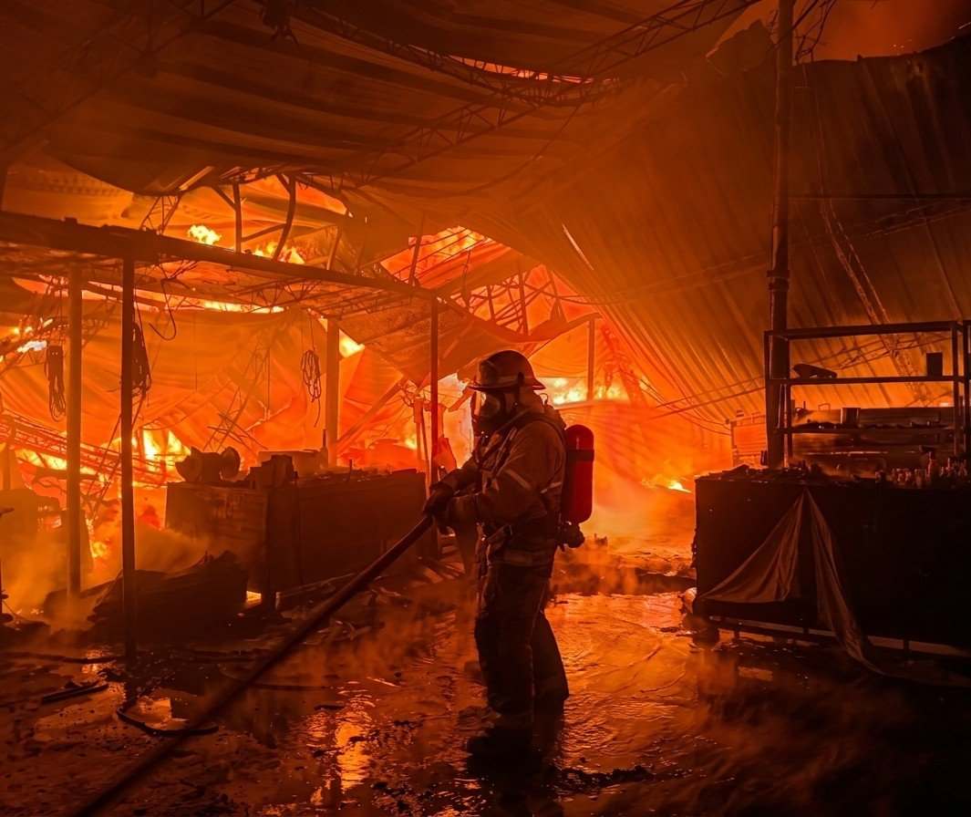 Incendio en un car wash de Tonacatepeque