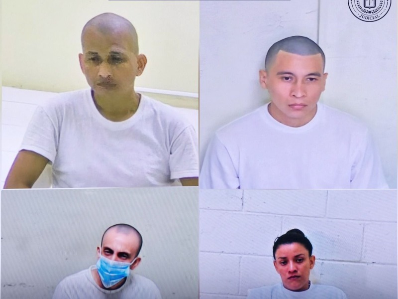Centros Judiciales compartió las fotografías de las cuatro personas condenadas por el crimen de la mujer. Foto EDH/Cortesía