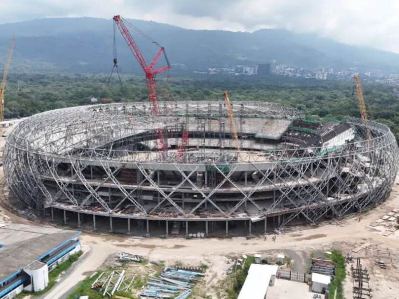El nuevo Estadio Nacional de El Salvador se construye en las ex instalaciones de la Escuela Militar Capitán General Gerardo Barrios. Foto EDH/Cortesía
