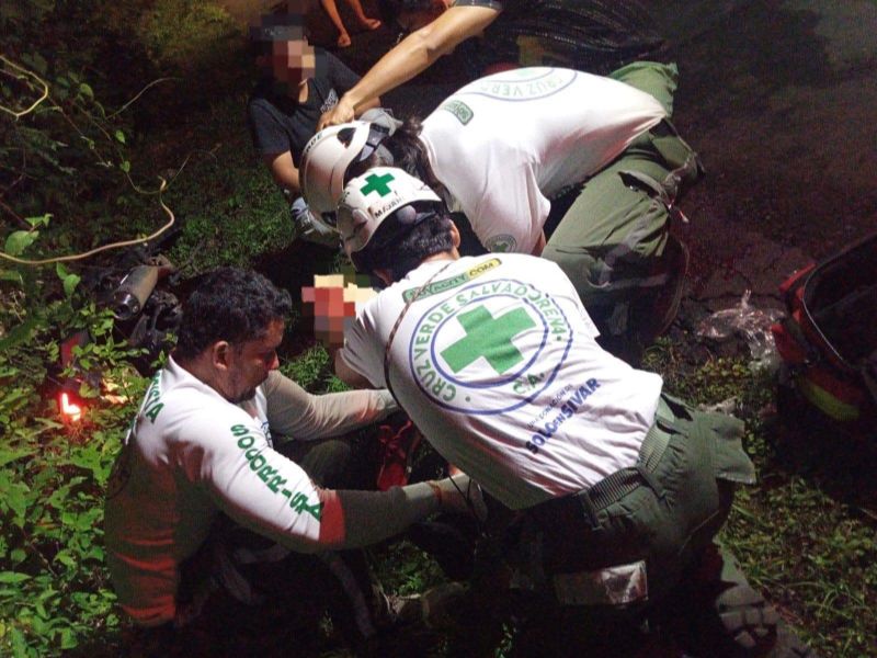Motociclista lesionado Cruz Verde