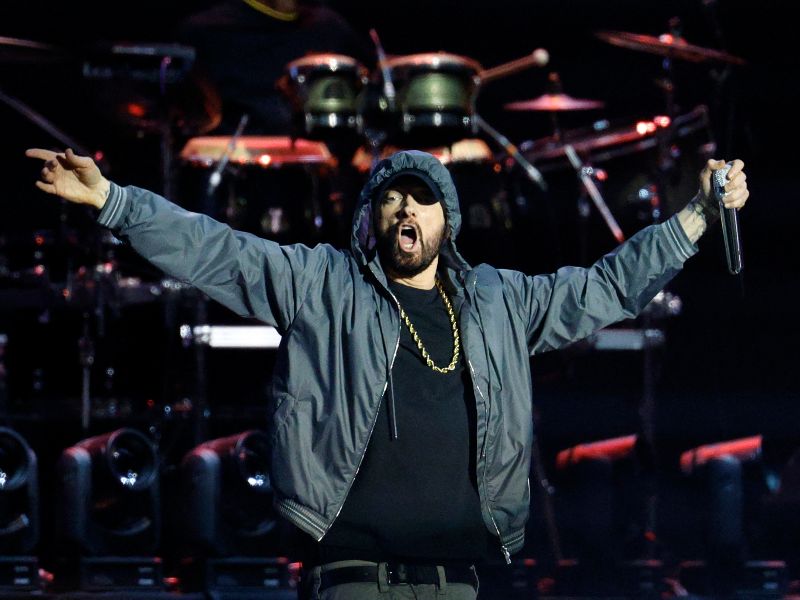 Rapero estadounidense Eminem en concierto