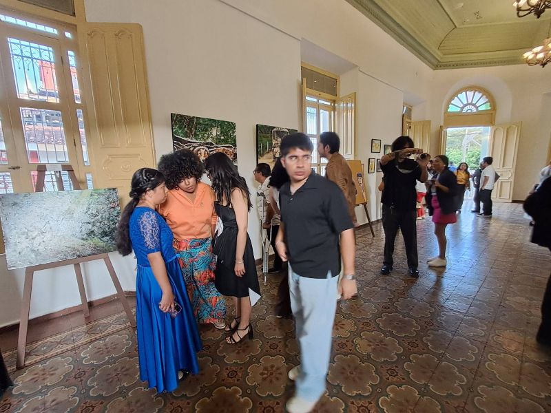 Alumnos de la Escuela de Artes de la UES exponen en el Palacio Tecleño