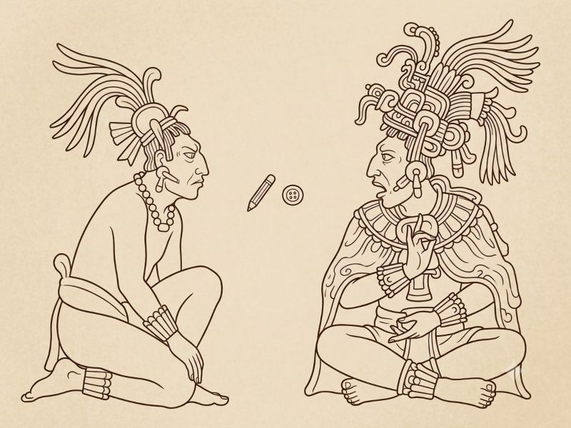 Ilustración de la imagen de la portada del "Popol Vuh" generada con herramientas de IA