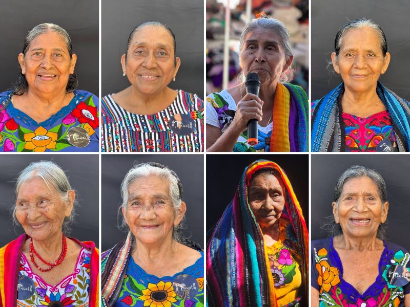 Abuelas indígenas de Santo Domingo de Guzmán que colaboraron en la grabación de audios en Santo Domingo de Guzmán