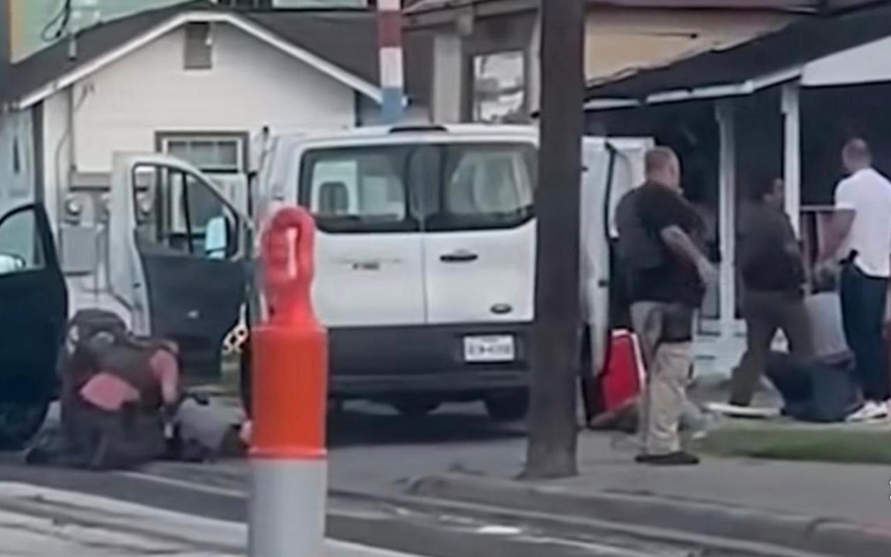 Escena del hecho, tomada de la televisión.