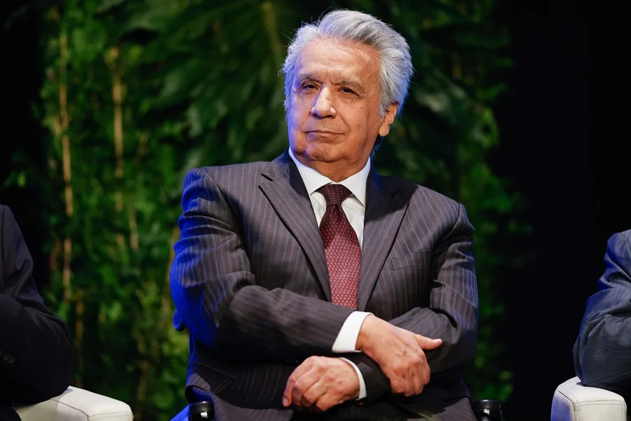 Fotografía de archivo del expresidente de Ecuador, Lenín Moreno, durante un evento, en Asunción (Paraguay). EFE