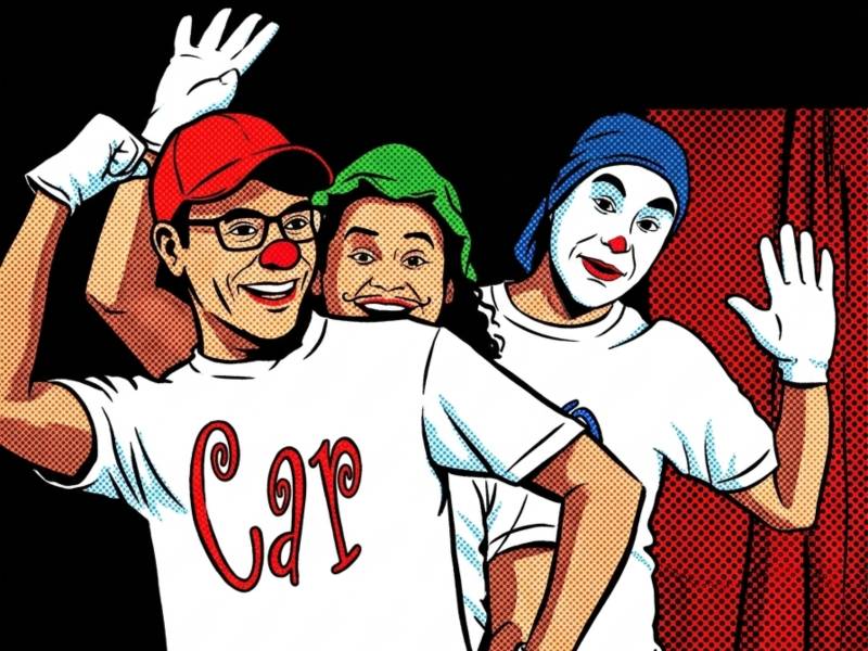Espectáculo "CarBuRo Clown" al estilo del pop art