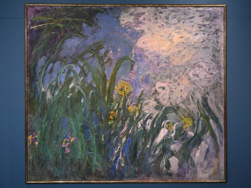 Pintura "Iris" de Claude Monet subastada en París, por más de 50 millones de dólares.